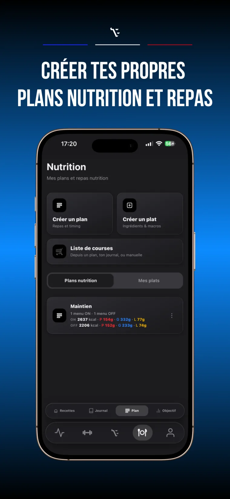 Création de plans nutrition et repas